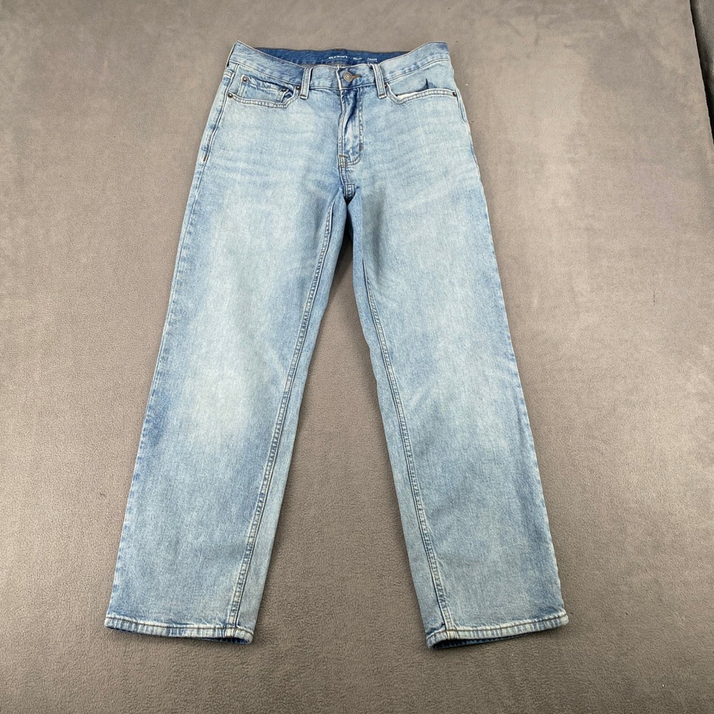 Old Navy Loose Built-In Flex Jeans Mens 30x30 Light Wash Blue Denim Straight Leg